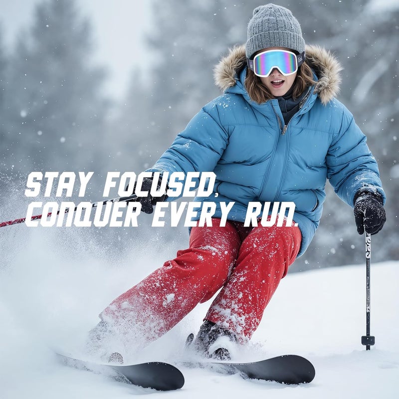 Golight Low Bridge Fit Ski Goggles – Asian Fit, Anti-Fog Double Lens, UV400 REVO Lens, Triple-Layer Foam for All-Day Skiing - Image 4